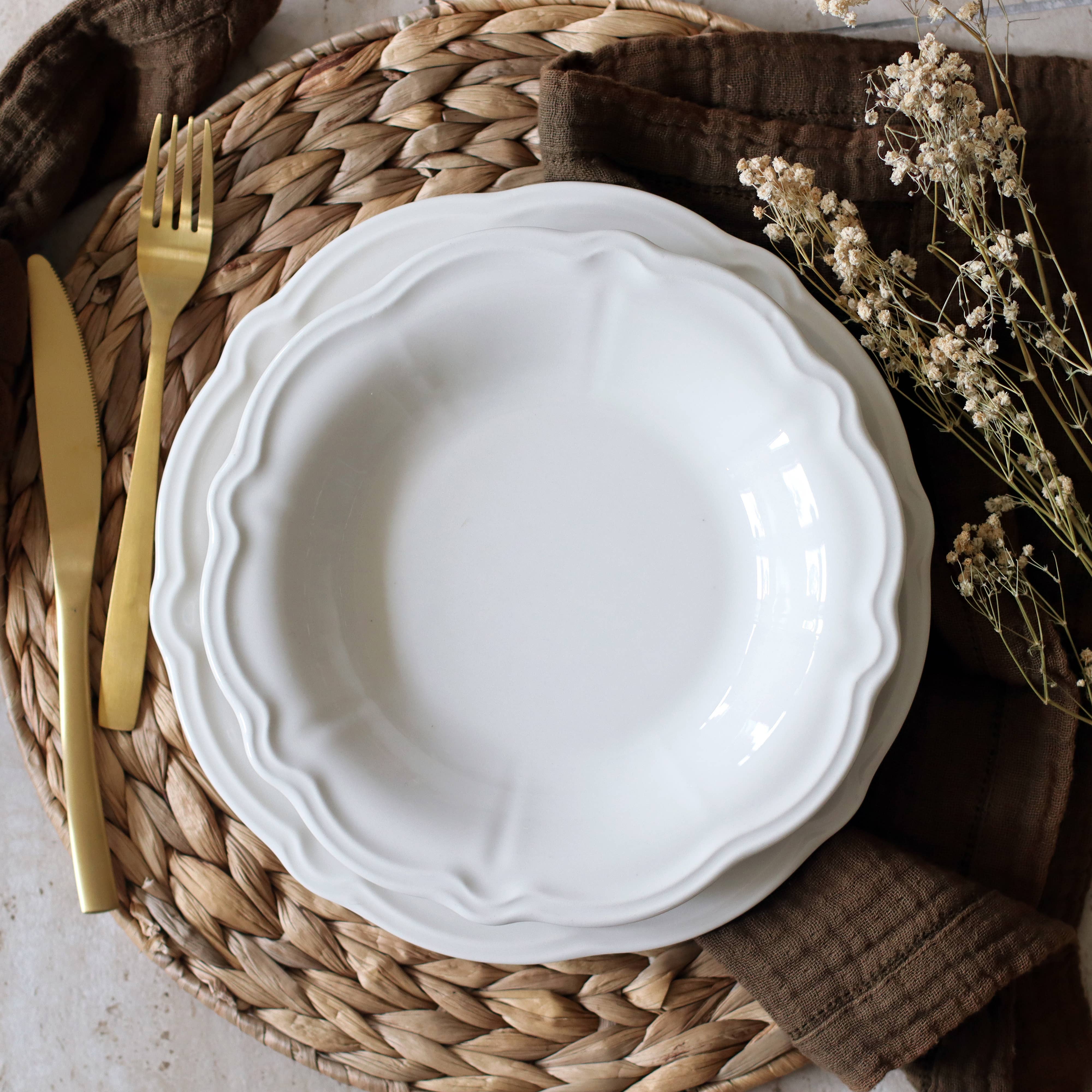 Novastyl - Wholesale Dinner Plate - Charlotte deep plate 22cm white stoneware3