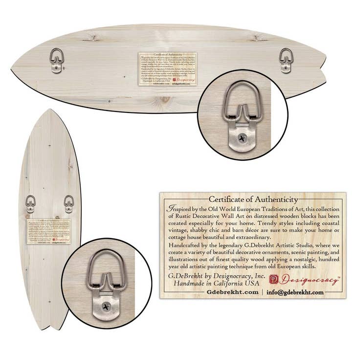 Designocracy - Wholesale Wood Wall Art - Mermaid Surfboard Wall Art | Coastal Theme | Handcrafted5