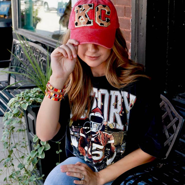 MODish Design Co - Wholesale Baseball Cap - Women's - KC Baseball Cap - Red Leopard1