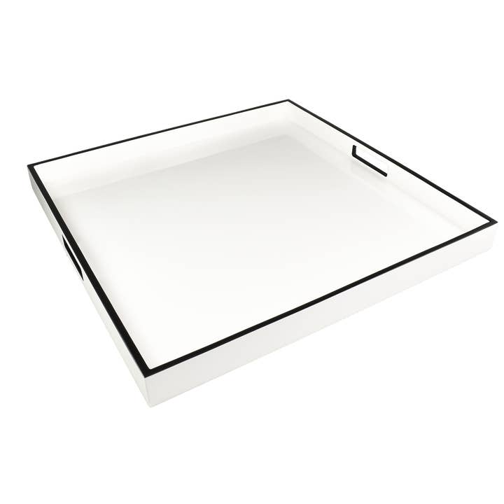 Hvid med sort - Stor firkantet bakke - L-35WBT for engroshandel hos Pacific Connections