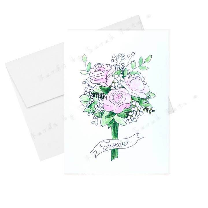 Wedding Rose Bouquet Greeting Card for wholesale by Kards