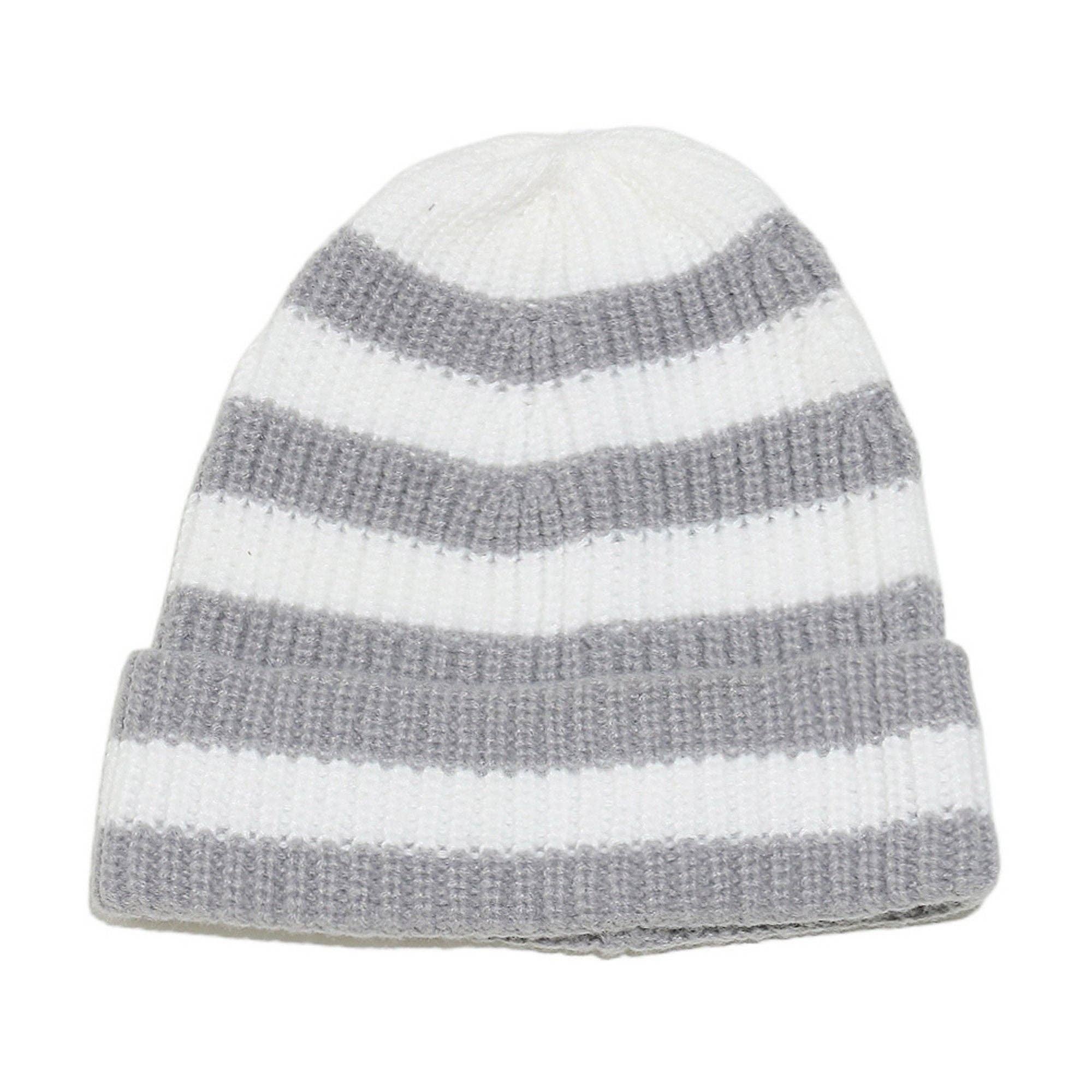 AK Brand - Wholesale Beanie - Women's - Unisex Striped Knit Beanie Hat Cuffed Warm Winter Cap8
