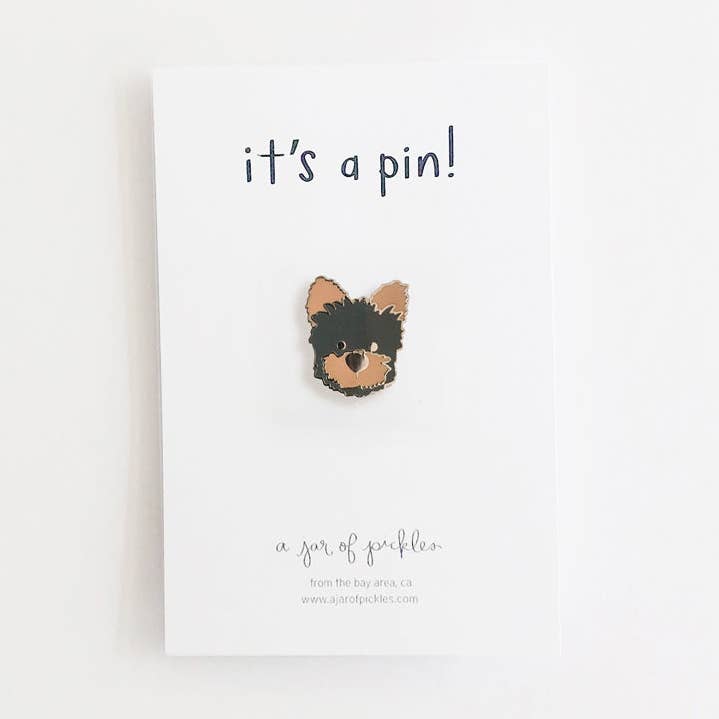 Yorkie Dog Pin for wholesale by A Jar Of Pickles