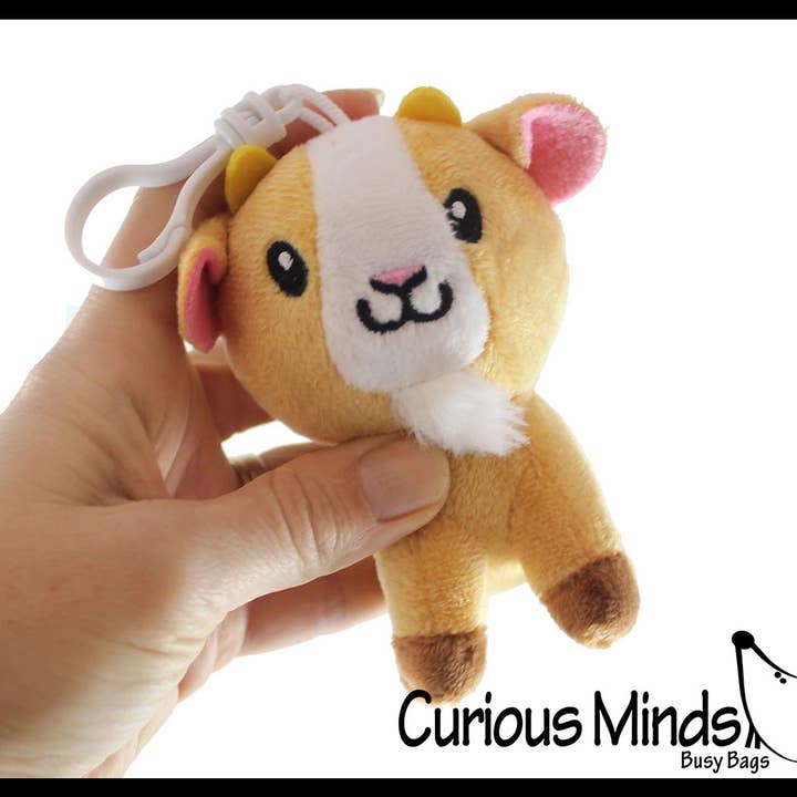 Curious Minds Toys – Engroshandel Plyslegetøj - Børn og baby – 1 Ged Bamse Plysdyr med Klemme - Bedårende Bondegårdsdyr