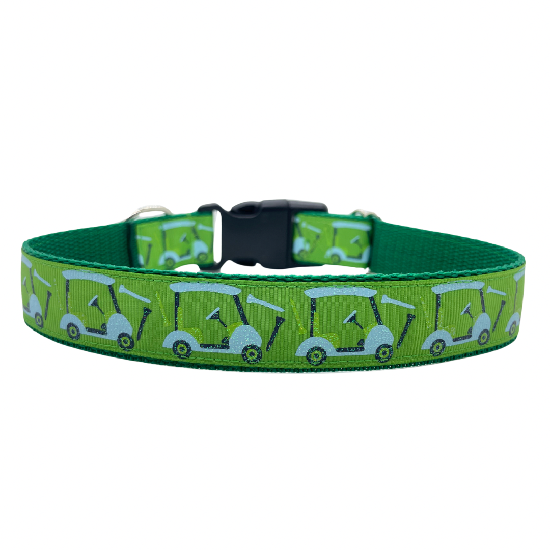 Woofingtons & Company - Wholesale Pet Collar - Dog - Glittery Golf Cart Dog Collar, Golf Tee Sports Dog Collar0