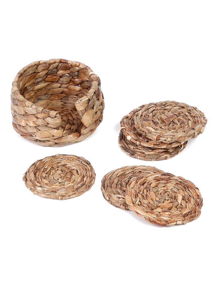 Set of 4 seagrass coasters| Handmade Teacup Coasters for wholesale by Urban Adorn