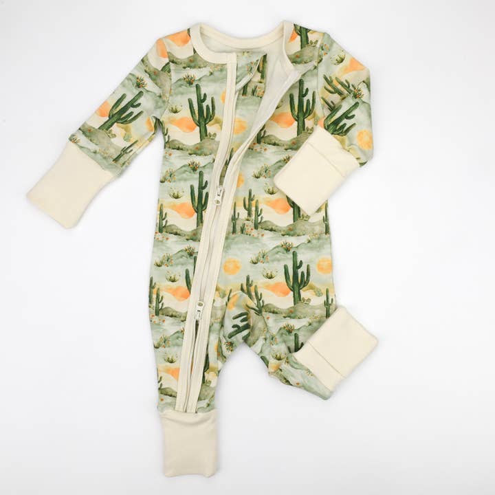 Earthy - Venta al por mayor Pijama - Bebé - Pijama de bebé de algodón orgánico con cremallera frontal de doble sentido, Kestrel