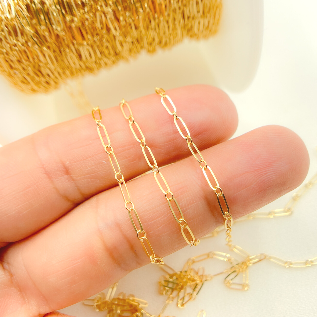 Tresor Jewelry Inc. – wholesale Link & chain necklace – 141FGF.  Yellow Gold Filled Flat Cable Link Chain1