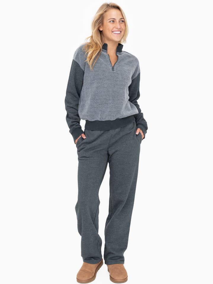 Mono B - Wholesale Sweatshirt - Women's - Vintage Fleece Half Zip Pullover