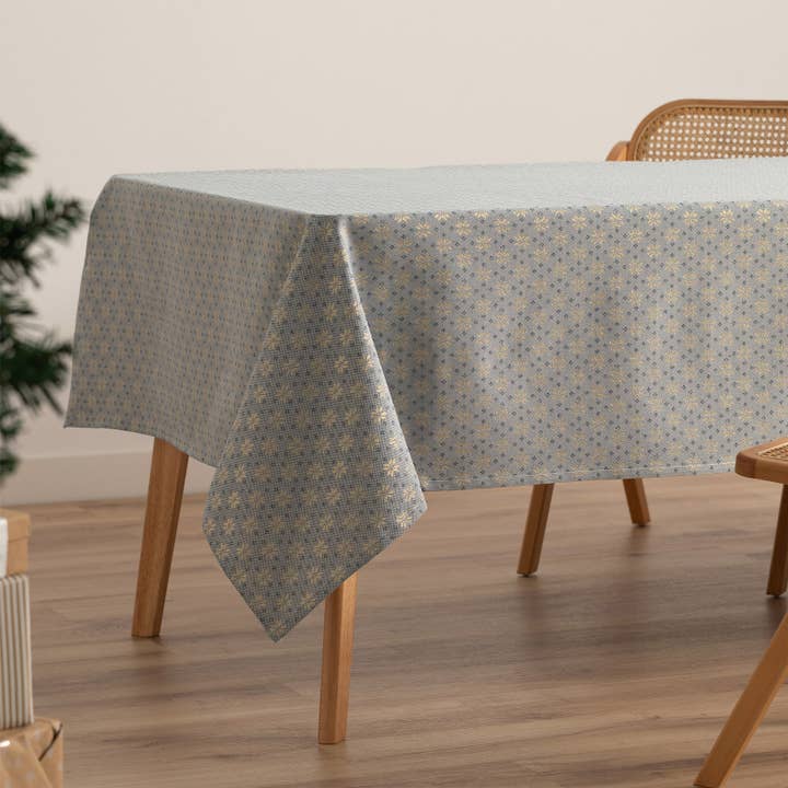 Christmas tablecloth cotton jacquard snowflake MERRY for wholesale by GAMUSI