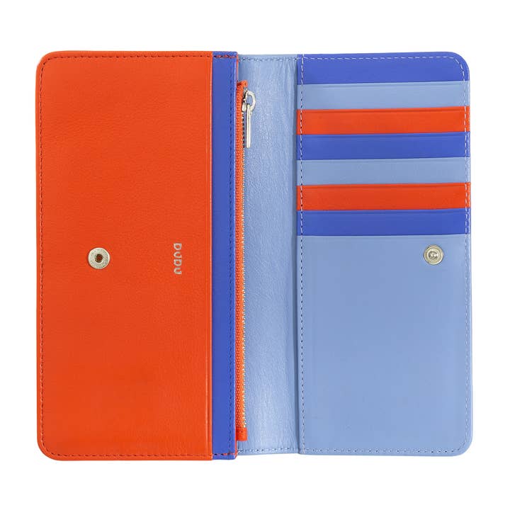 dudu - Venta al por mayor Cartera - Mujer - Cartera de cuero para mujer DuDu® color azul pastel con porta tarjetas