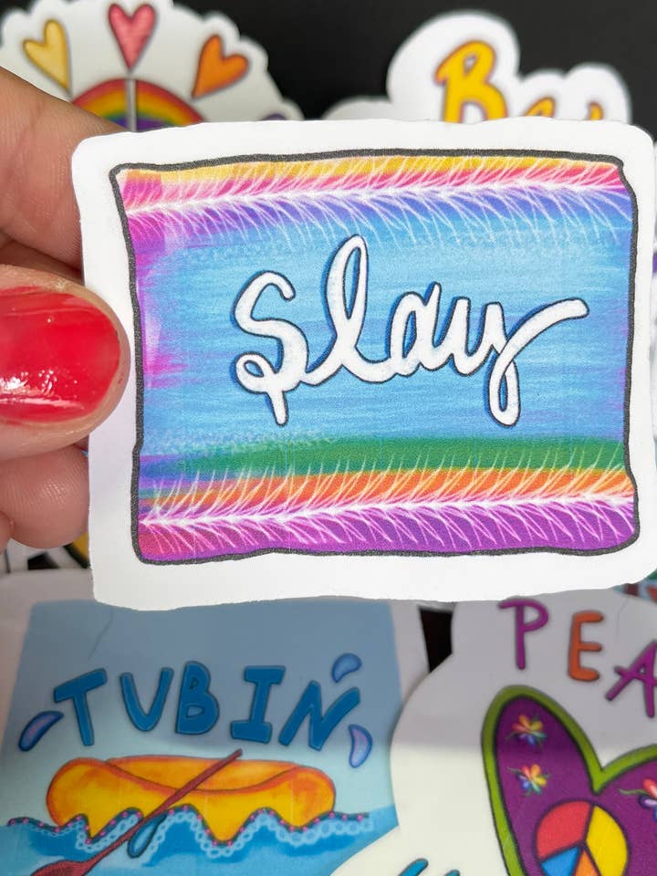 SLAY 2.5" Vinyl Sticker Laminated Indoor for wholesale by My Groovy Art Shop