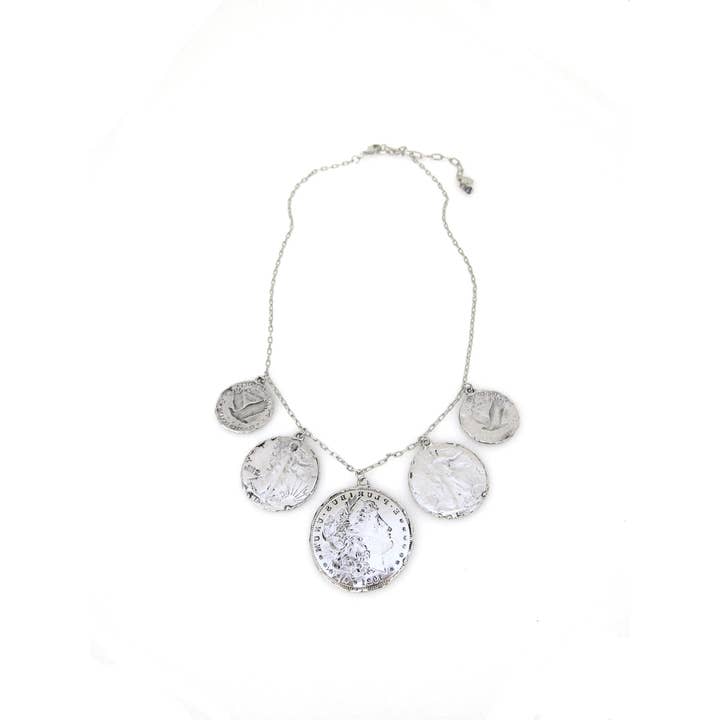 Heritage Coin Statement Necklace for wholesale by Jessica Elliot Jewelry