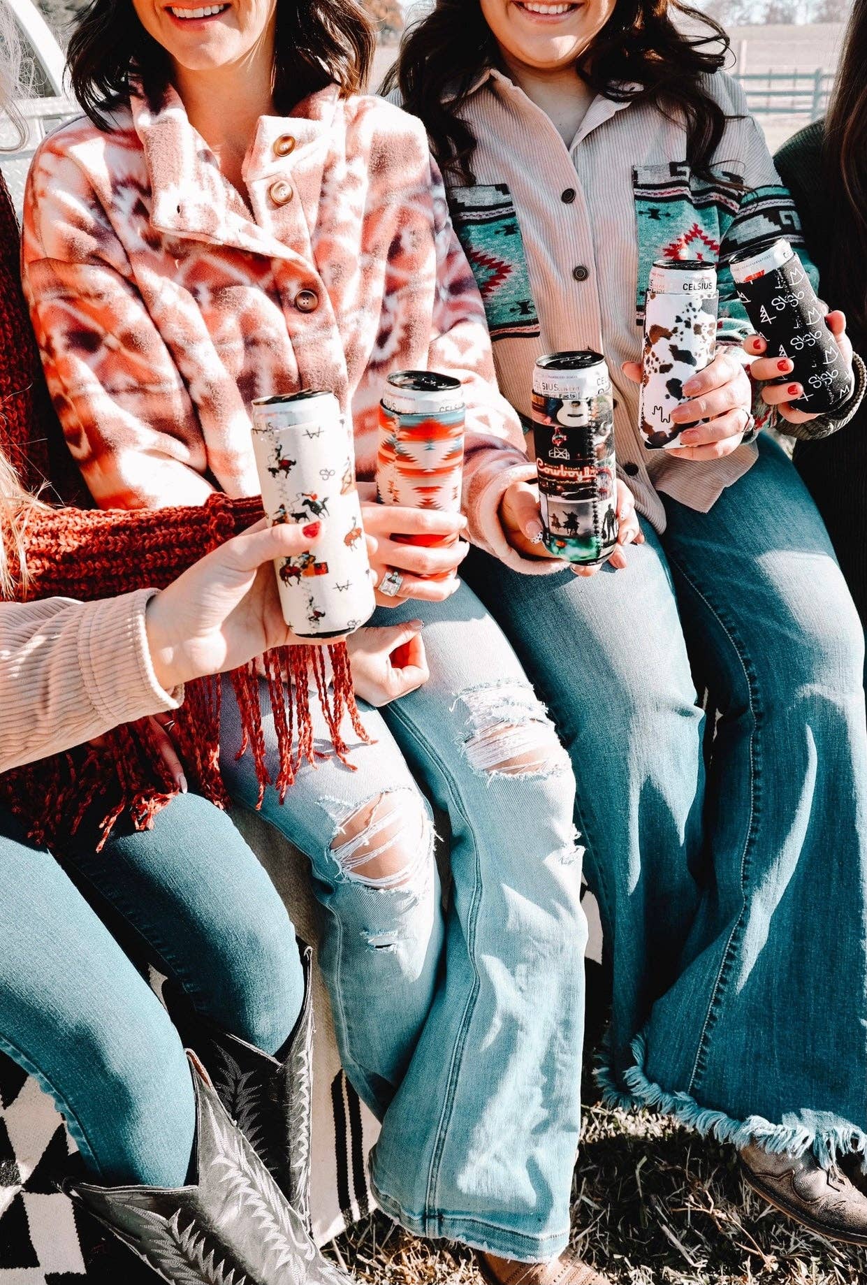 The Front Porch Label - Vendita all'ingrosso Rivestimenti per bottiglie e lattine - Black Brandin' Tall Coozie, confezione da 23