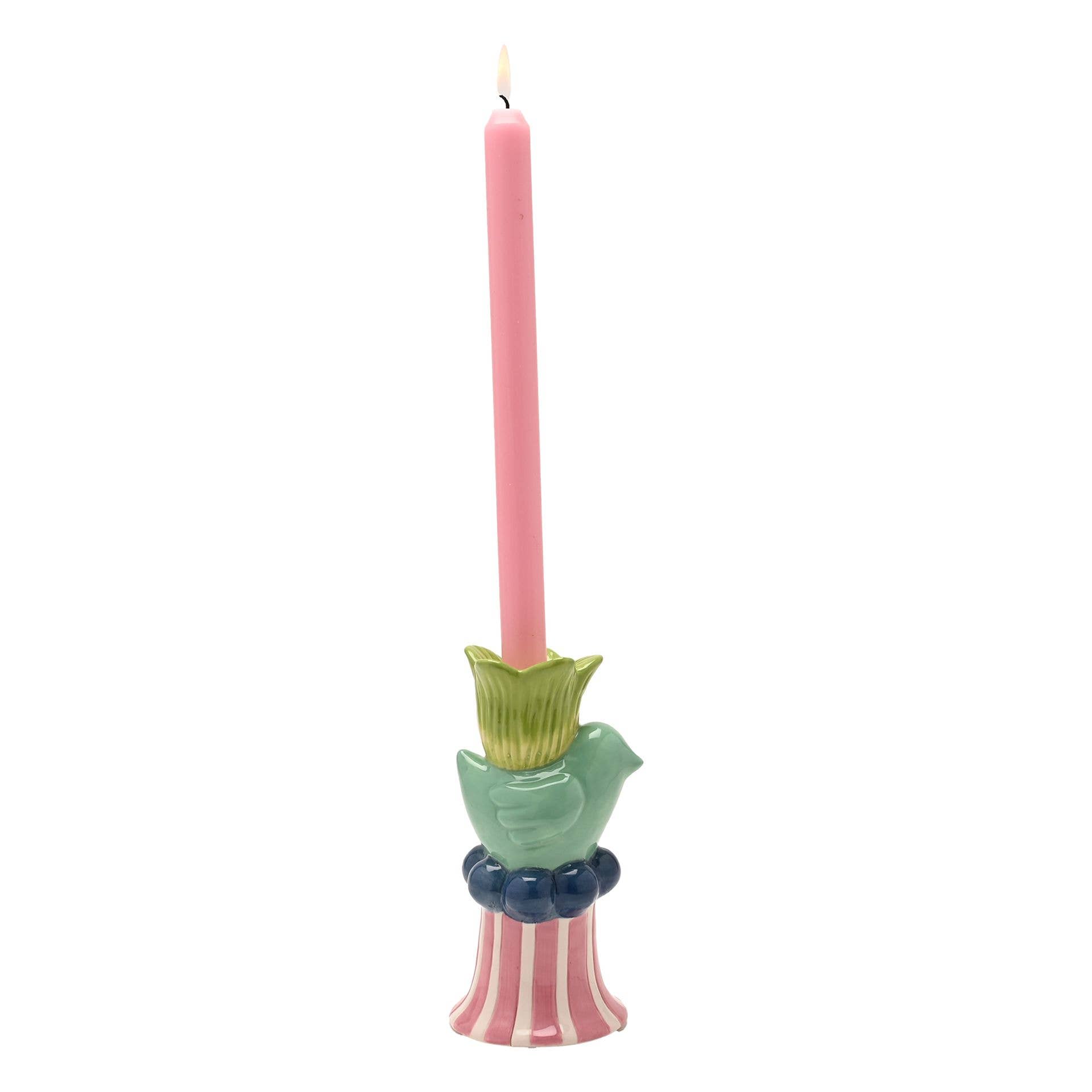 WIDDOP and Co. - Wholesale Candle Holder - Hestia Bird And Green Flower Candle Holder2