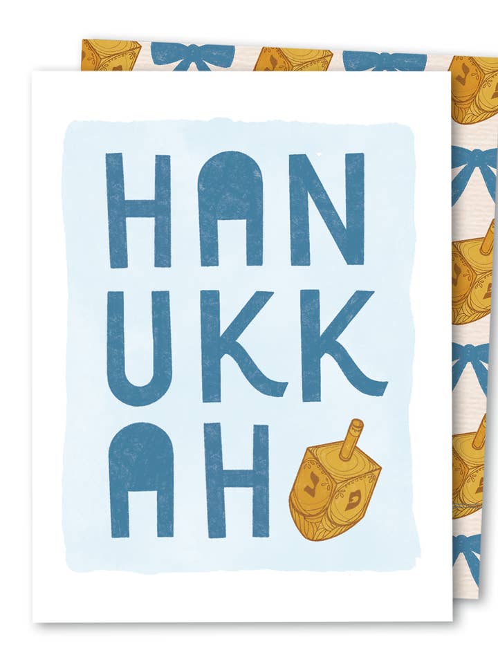 Hanukkah Hand Lettered | Festival of Lights Dreidel Card for wholesale by The Noble Paperie