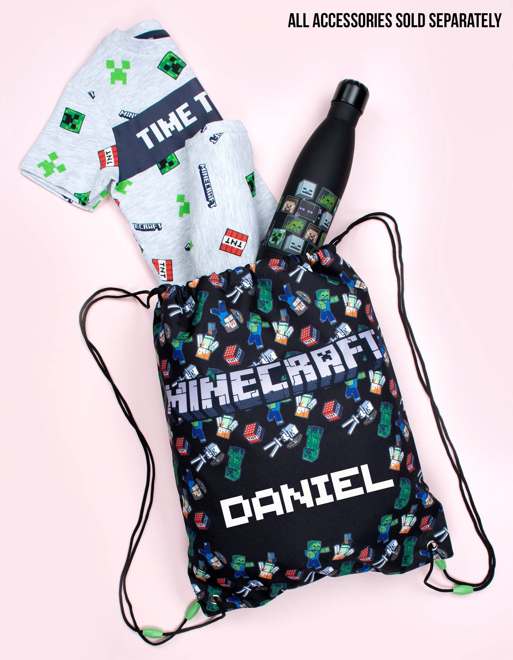 Fringoo Group Ltd – Engroshandel Pyjamasæt - Børn – Minecraft Pyjamas Kortærmet - 'Time to Mine' Grå4