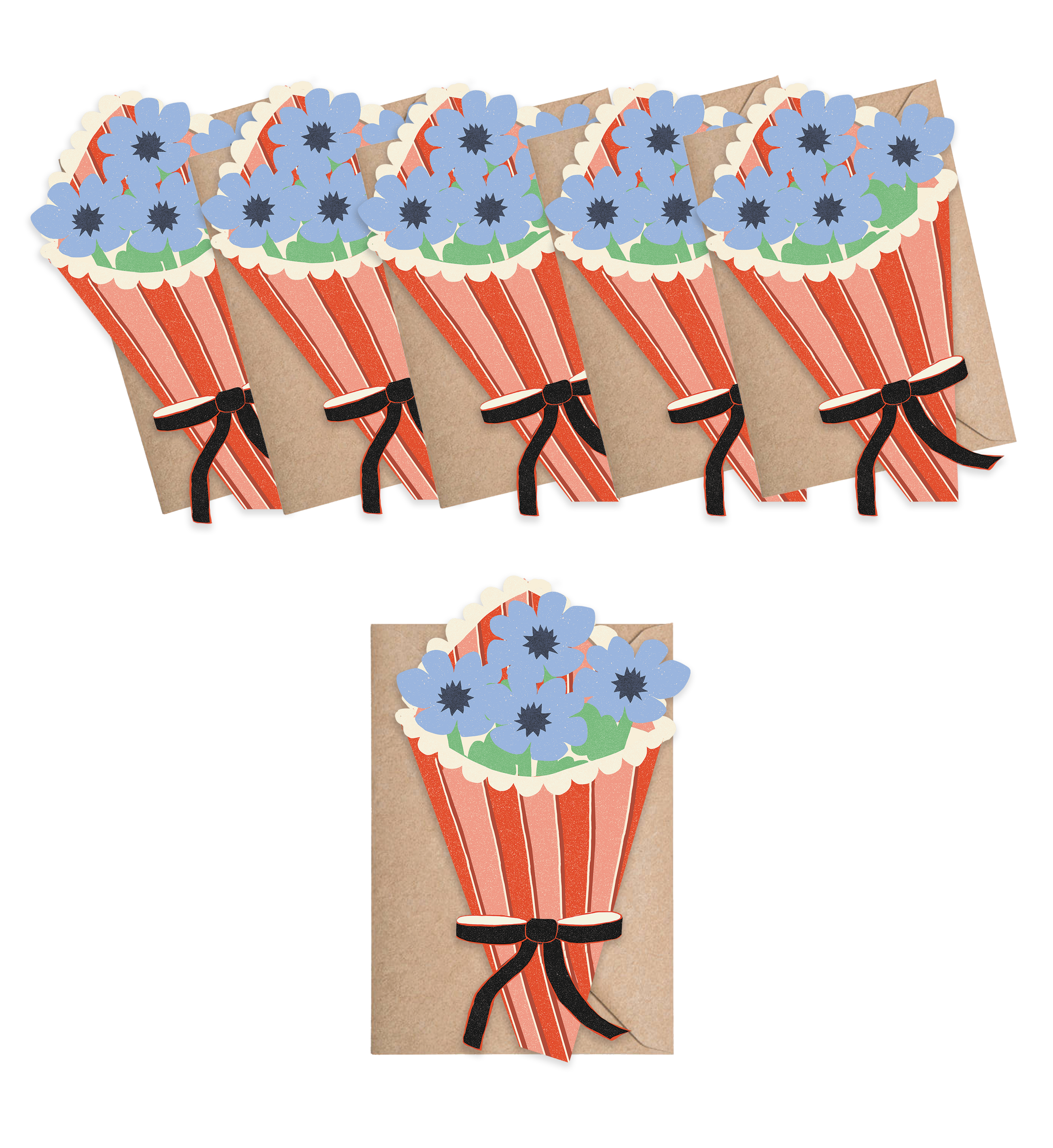 Isatopia - Vendita all'ingrosso Set di cartoleria/cancelleria - Carte Mini Bouquet di Fiori - Confezione da 61