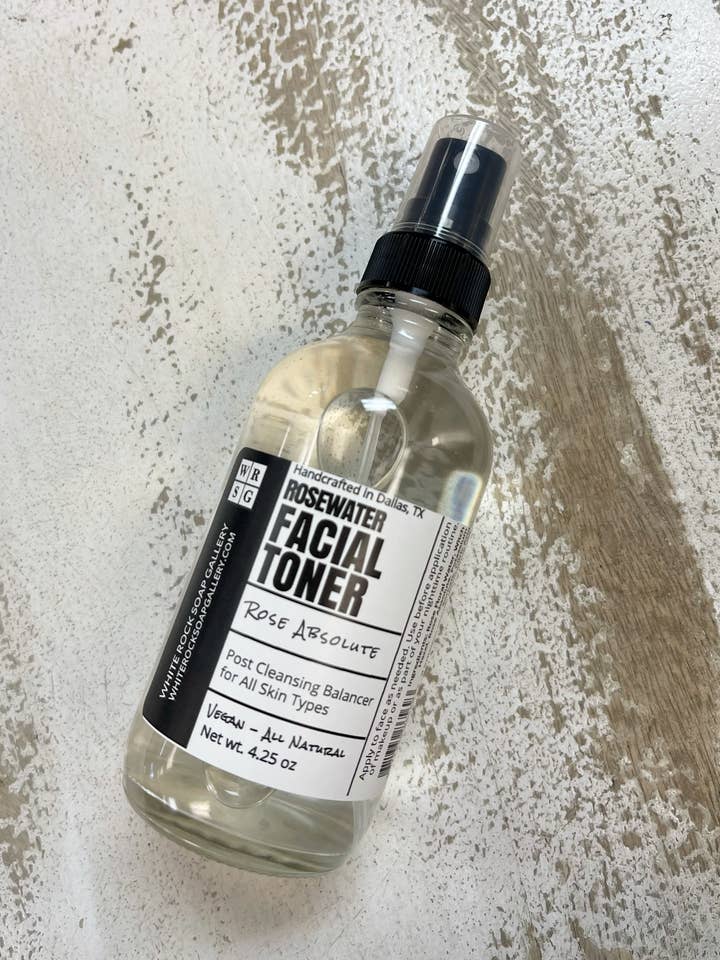 Rosewater Facial Toner 4.25 oz for wholesale by White Rock Soap Gallery