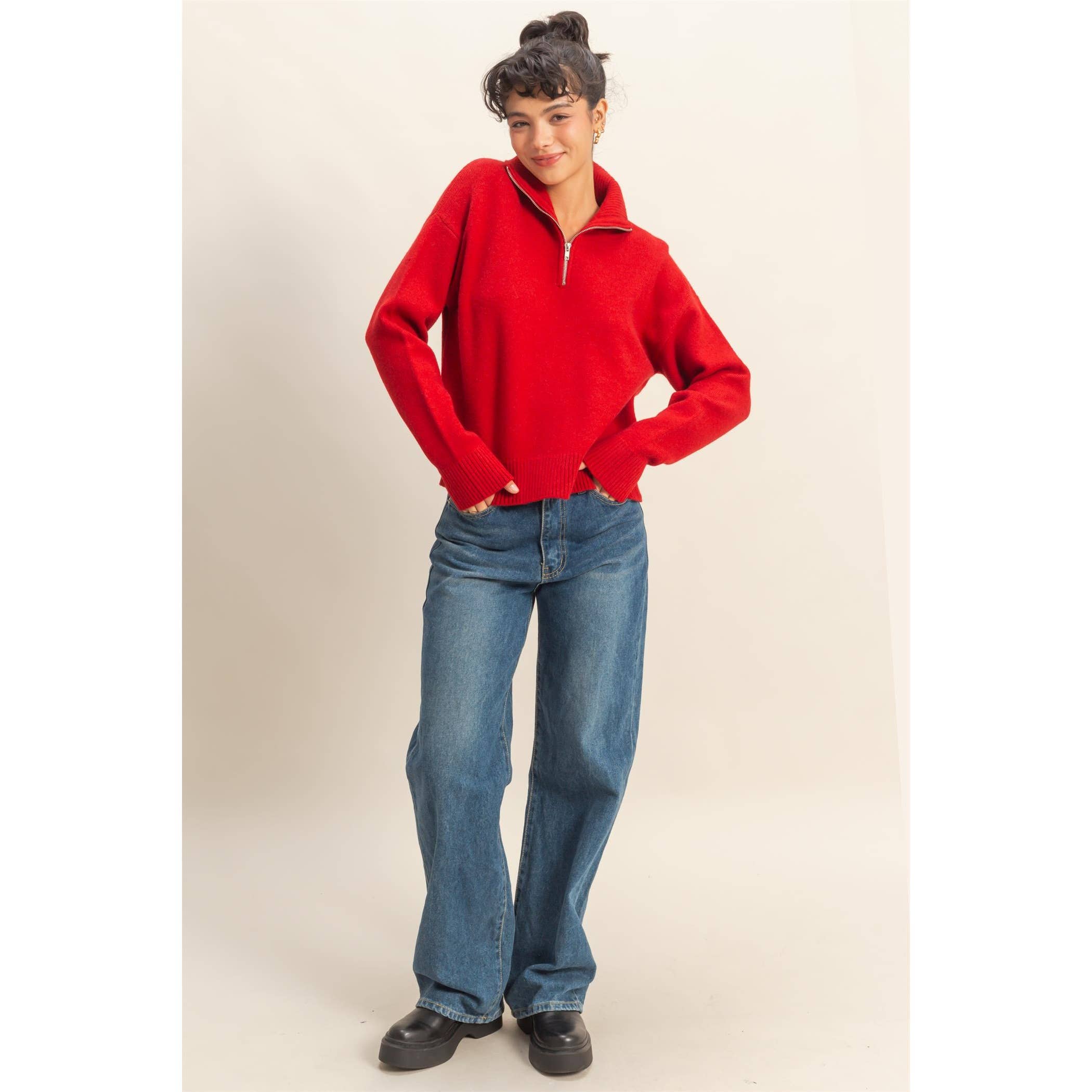 HYFVE - Vente Pull en maille – femme - Pull Classique à Demi-Zip8