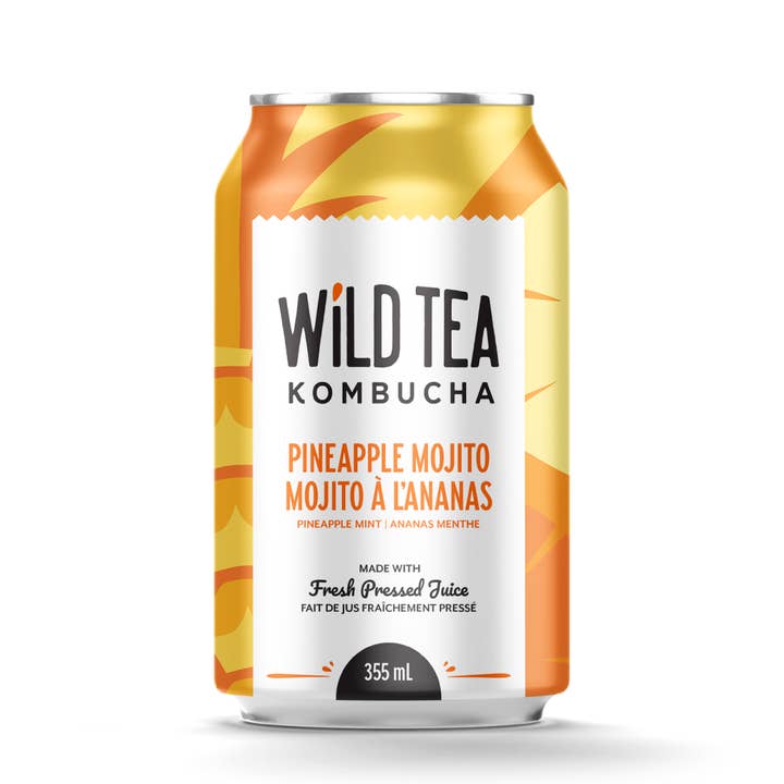Wild Tea Kombucha – Engroshandel Kombucha – 355 ml Ananas Mojito Kombucha