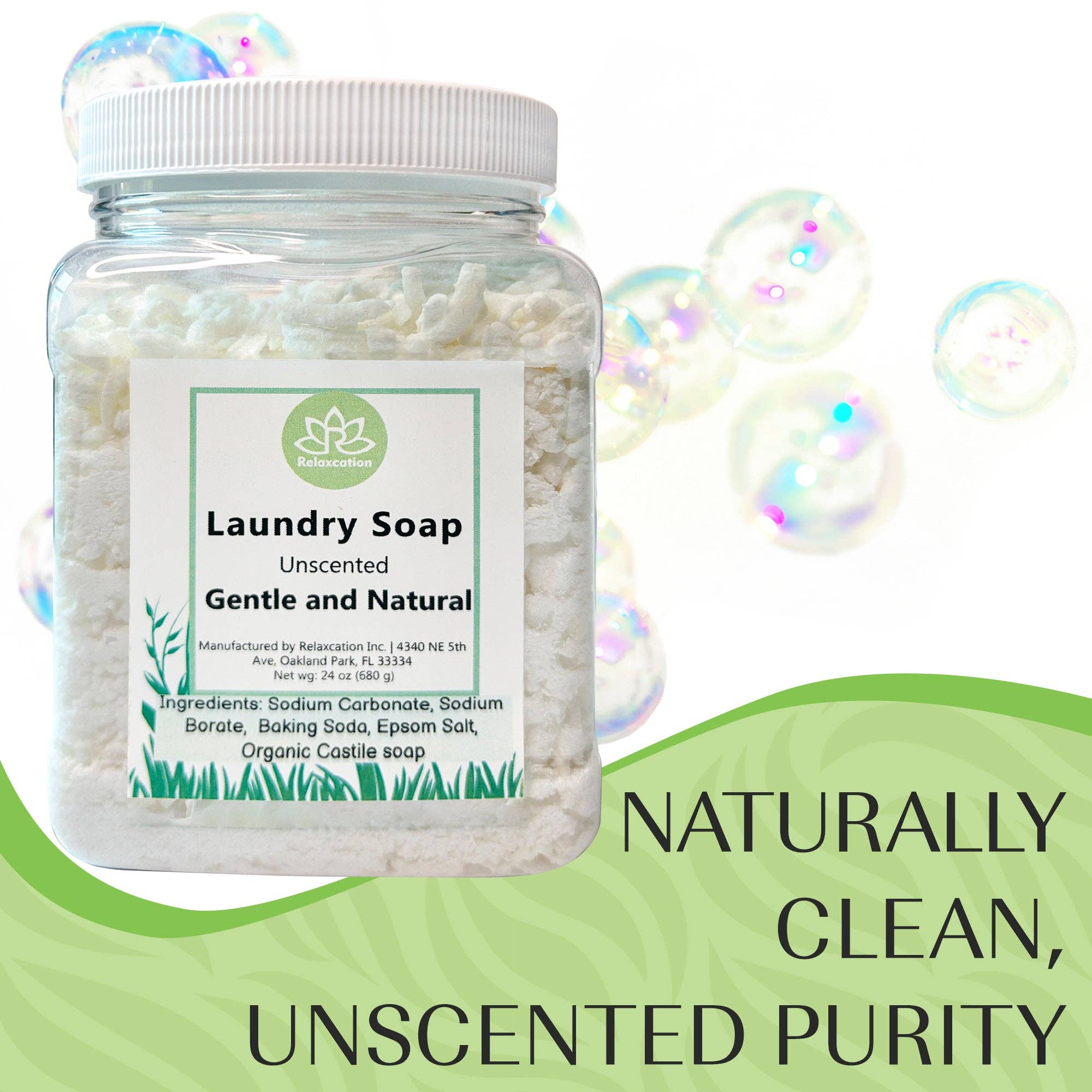 Relaxcation - Wholesale Laundry Detergent Powder/Pods - Natural Laundry Soap Detergent for Sensitive Skin Unscented1