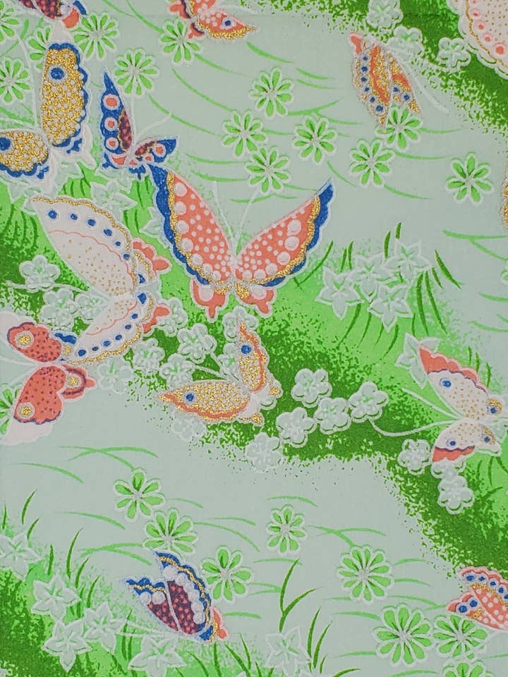 Yuzenshi: Butterflies On Green for wholesale by Aitoh Company