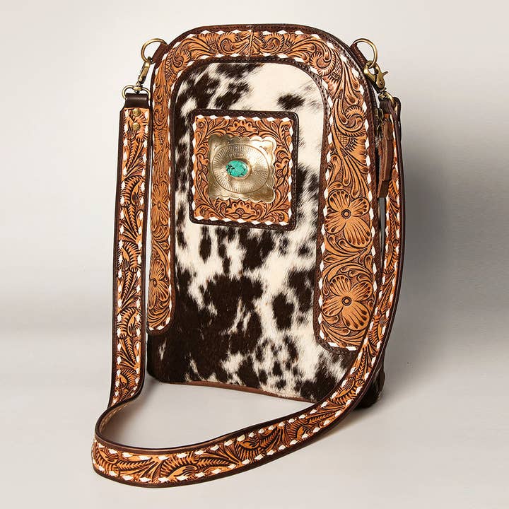 LC-ADBGA251 Umhängetasche aus echtem Westernleder mit Haar für Damen für den Großhandel von LS Western