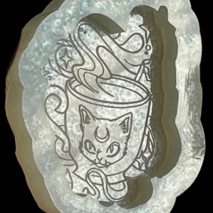 Handmade Mystical Cat Silicone Mould For Wax Melts Resin and for wholesale by Devine Silicone Moulds