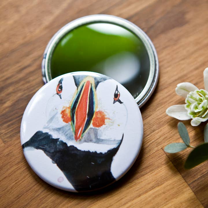 Inky Puffin Pocket Kompakt spejl for engroshandel hos Kate Moby