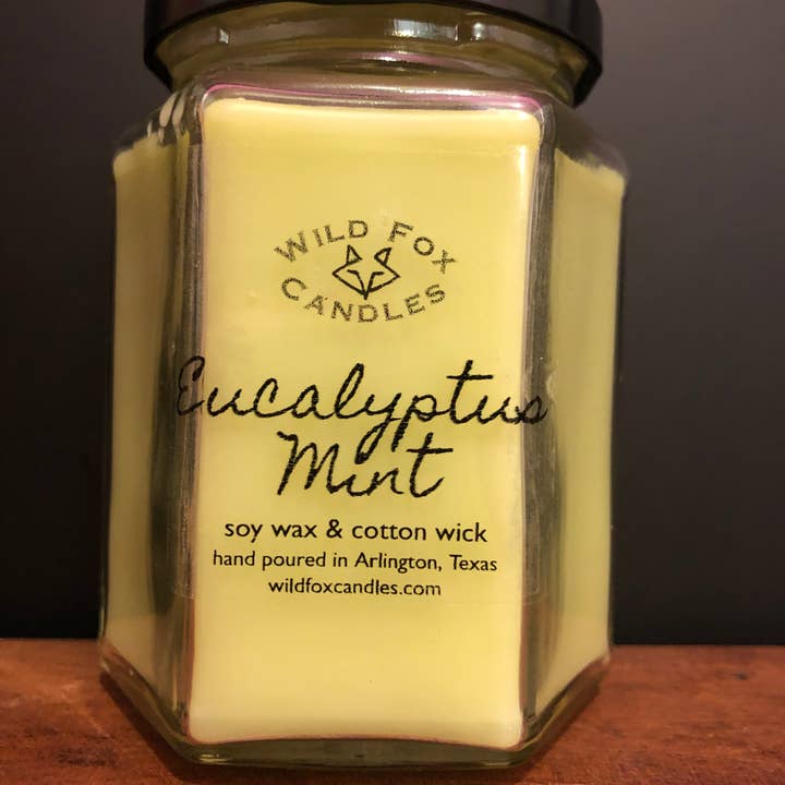 Bougie Eucalyptus & Menthe pour la vente par Wild Fox Candles