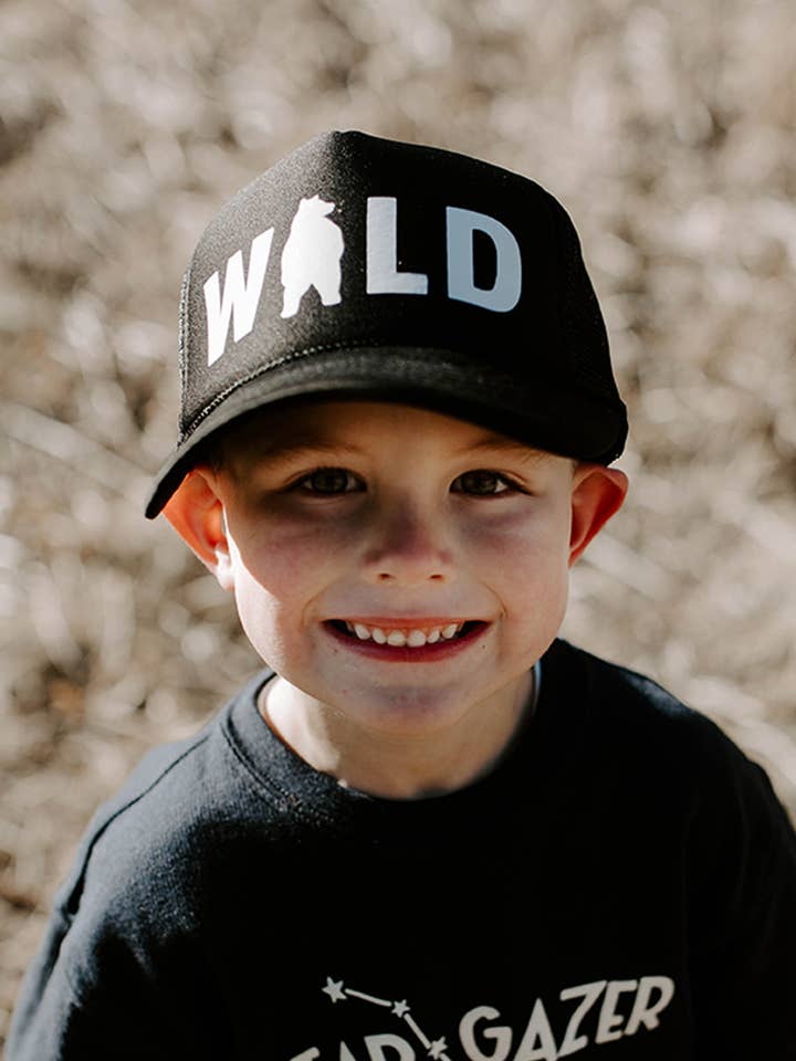 Kid WILD Bear Trucker Hat for wholesale by Made of Mountains