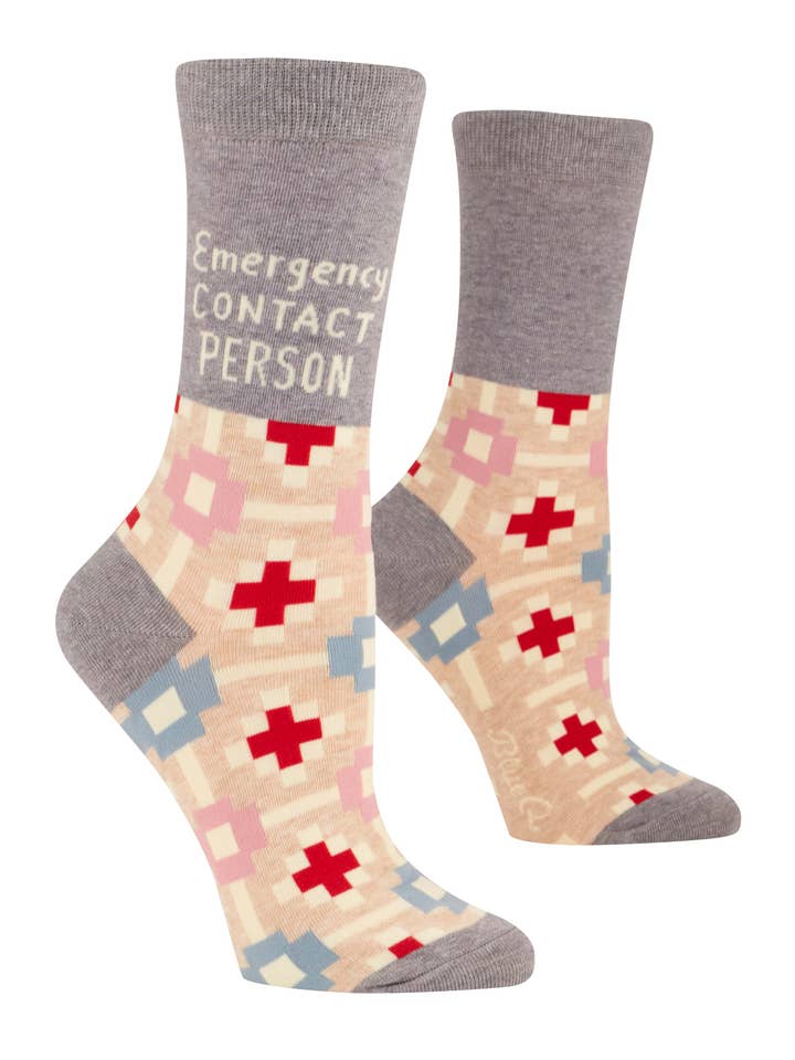 Emergency Contact Crew Socks - NEW! for wholesale by Incognito