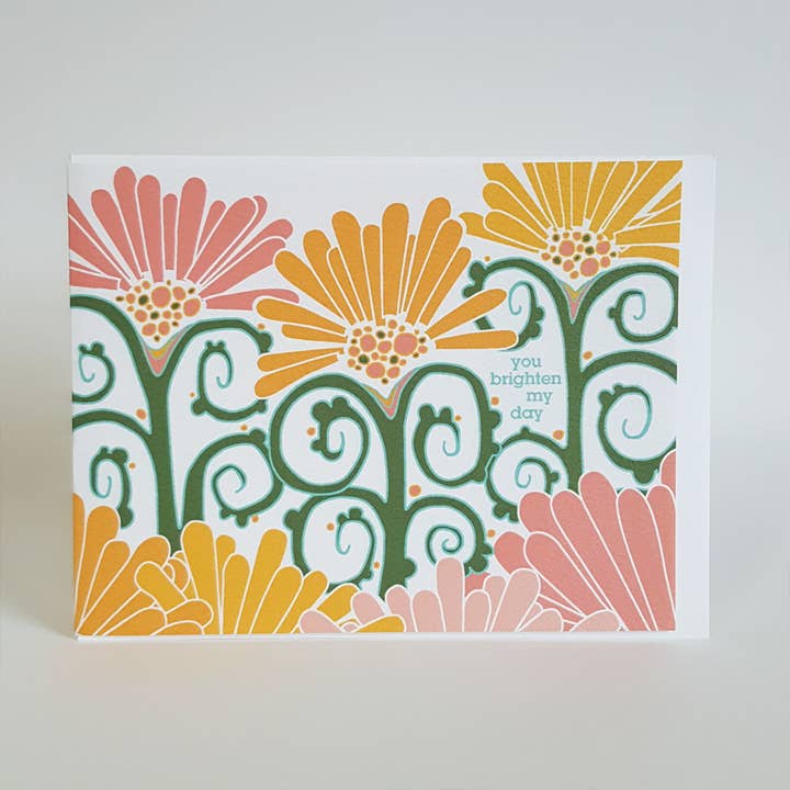 You Brighten My Day Friendship Greeting Card for wholesale by Little Green