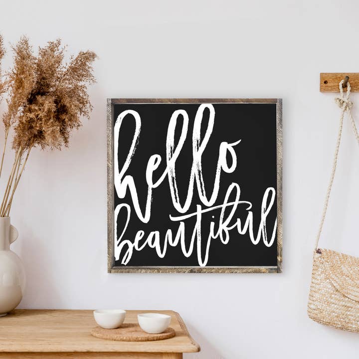 Hoekstra Decor - Wholesale Sign - Hello Beautiful Wood Sign