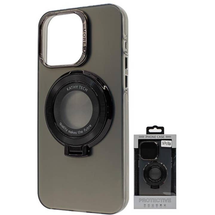 Iph 14 ProMax Chromotron Magsafe Estojo por grosso Preto por atacado de Mighty Wireless