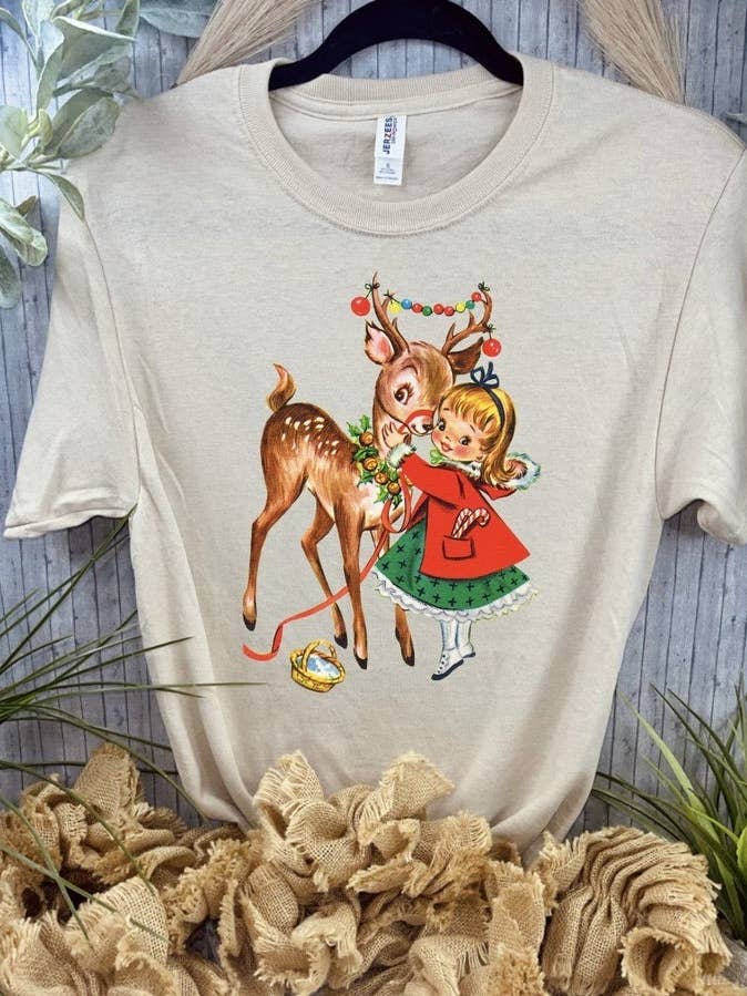 Tan Vintage Girl (T-Shirt Mock-Up) for wholesale on Faire0