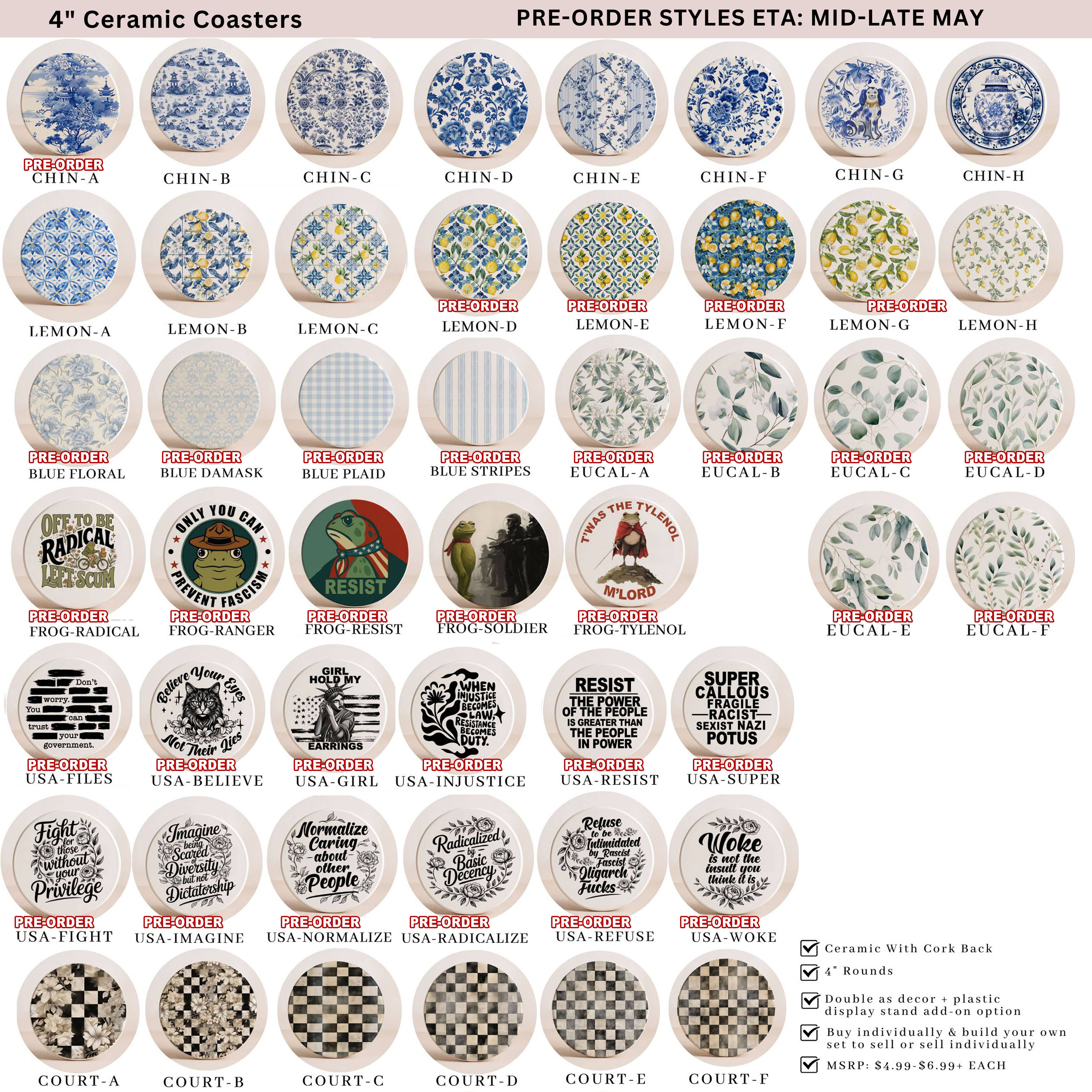 Gia Roma - Wholesale Decorative Tabletop Object - Blue Country Coaster Elegant Grandmillennial Blue Home Decor1