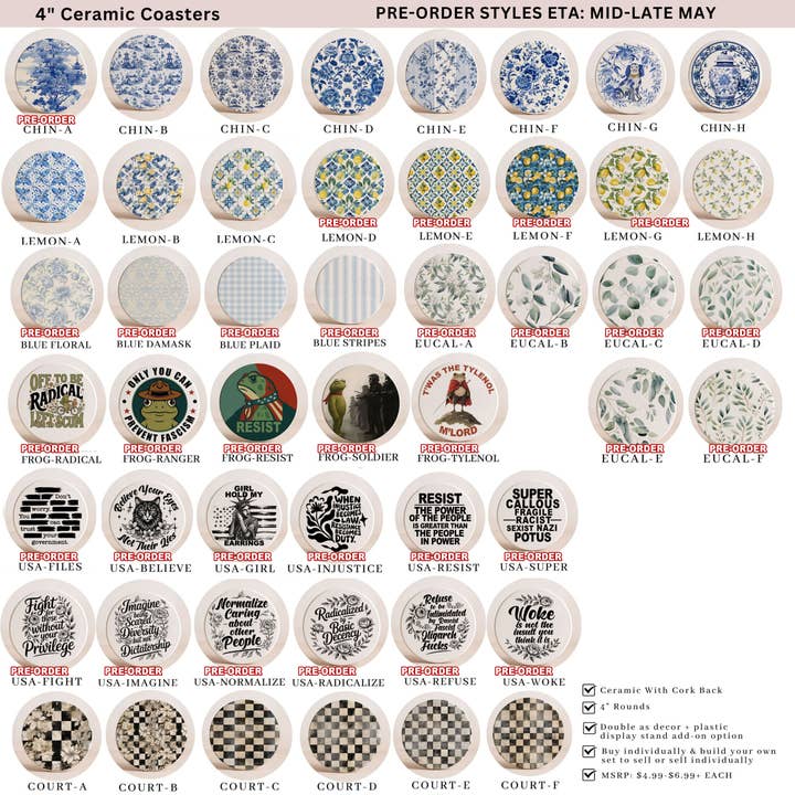 Gia Roma - Wholesale Decorative Tabletop Object - Blue Country Coaster Elegant Grandmillennial Blue Home Decor1