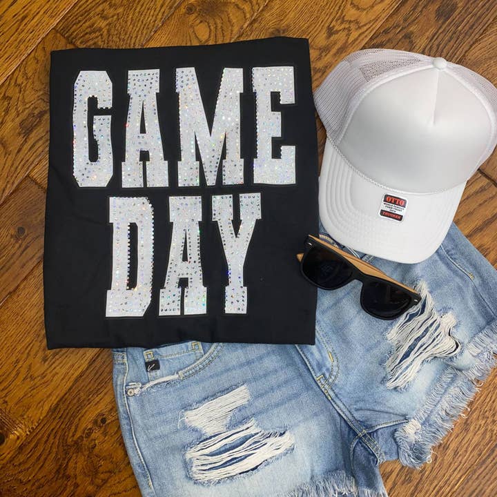White Game Day Spangle for wholesale by MidWest Tees