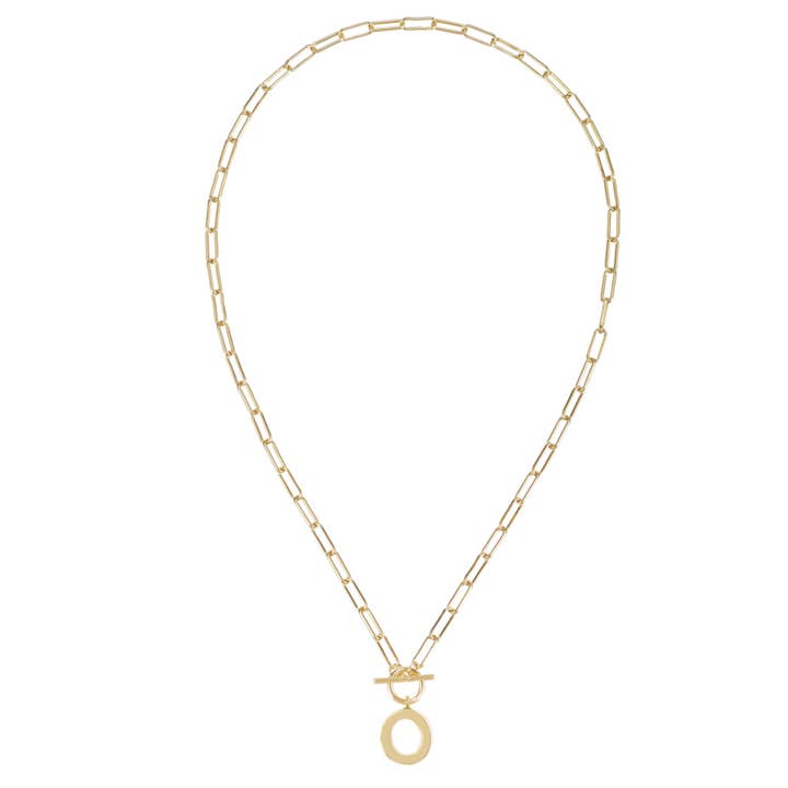 Toggle Initial Necklace in Gold for wholesale on Faire24