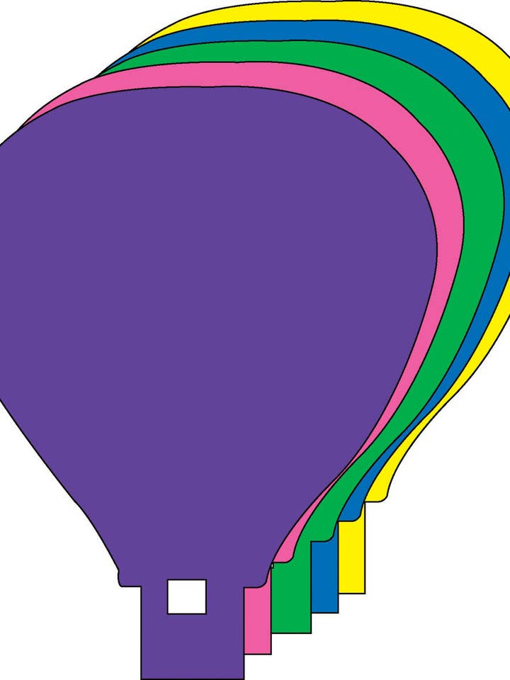 Ritagli creativi in mongolfiera in colori assortiti, 5,5» per la vendita all'ingrosso da parte di Creative Shapes Etc.