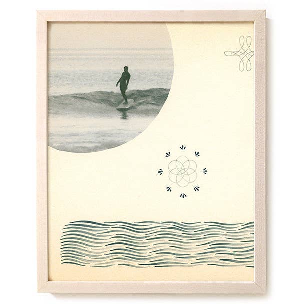 Surfing Art Print "In The Beginning Was The Word" - Mixed Media for wholesale by Matthew Allen Art
