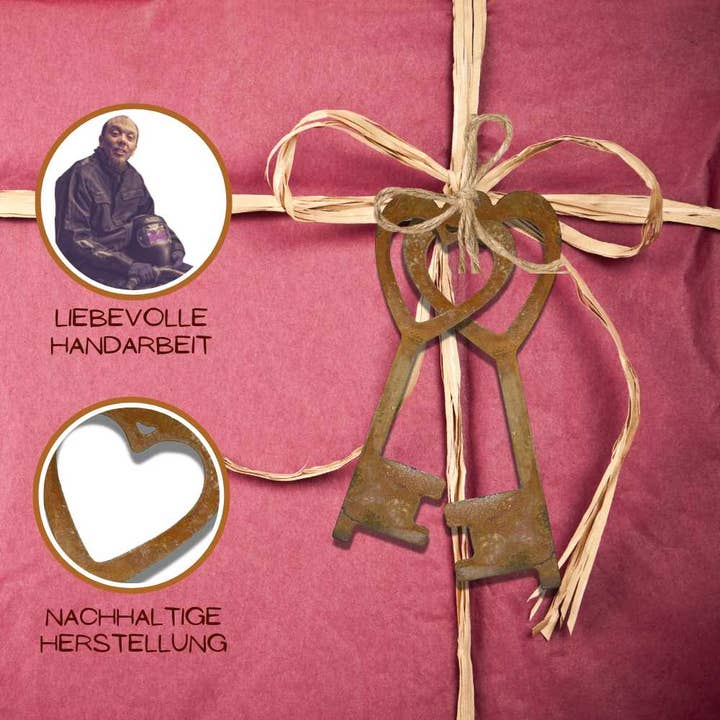 Rostikal - Wholesale Wall Accent - Key to the heart, metal window decoration3