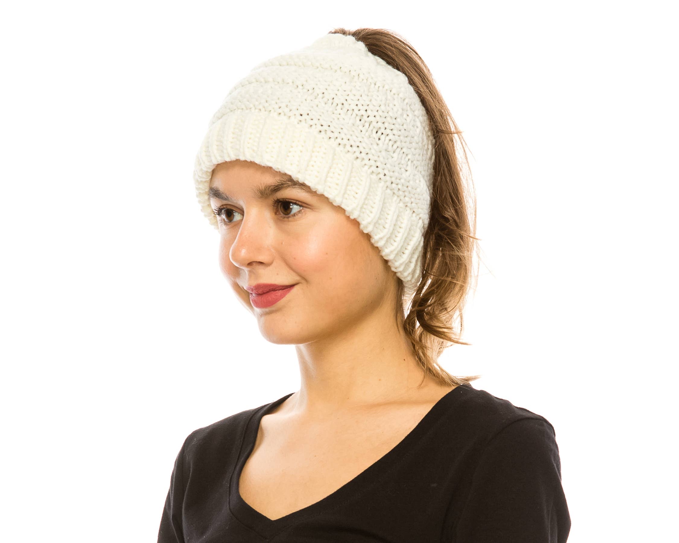 DNMC - Wholesale Beanie - Women's - Messy Bun Ponytail Beanie - 5 Colors!1