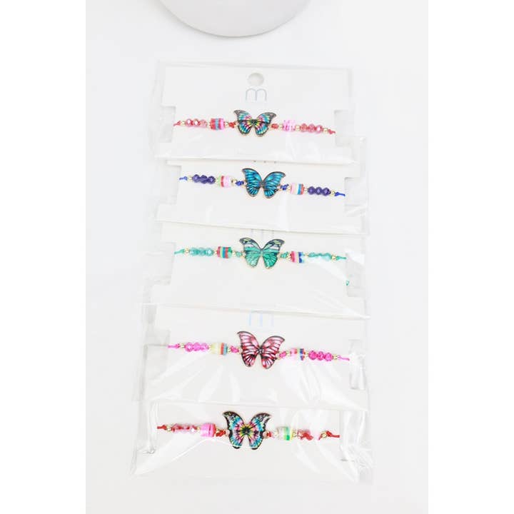 MIX COLOR Butterfly String Adjustable Bracelet for wholesale on Faire8