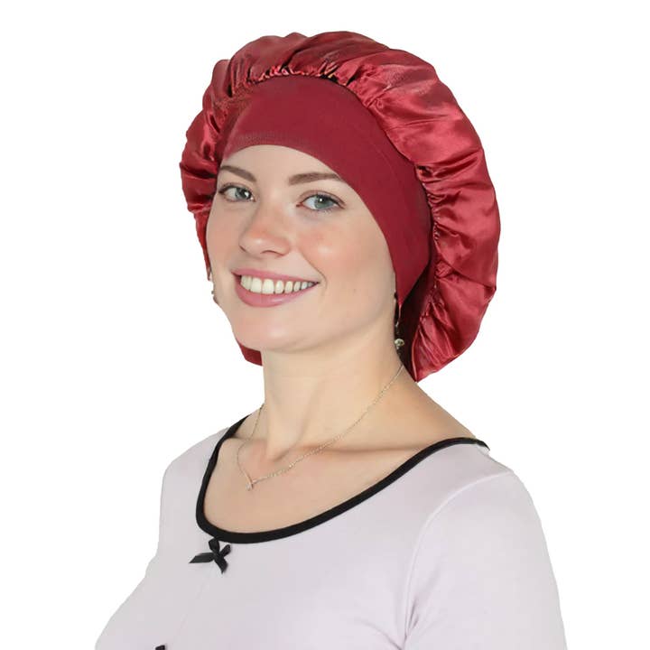 AK Brand - Wholesale Sleep cap / bonnet – women's - Satin Sleep Bonnet Wide Band Hair Protection Curly Hair14