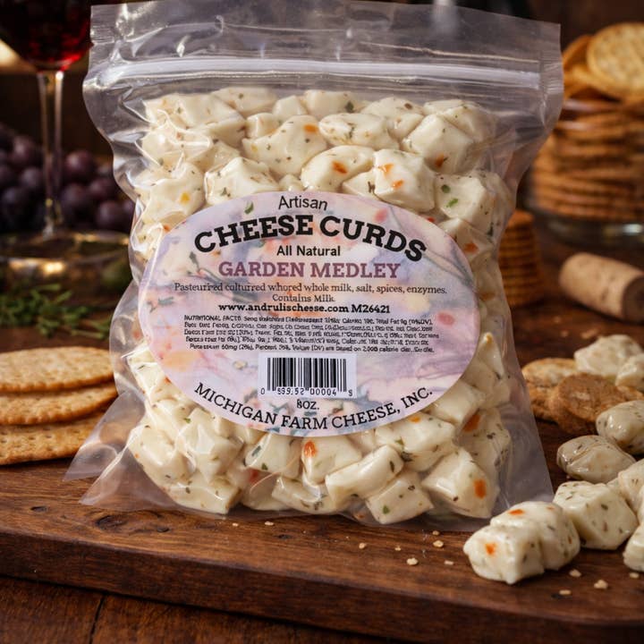Andrulis All-Natural Cheese Curds-Garden Medley for wholesale by Andrulis