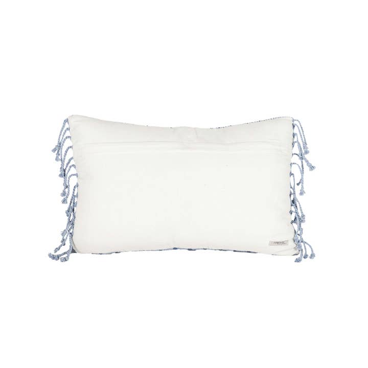 Foreside Home & Garden - Wholesale Lumbar Pillow - 14x22 Hand Woven Liberty Striped Pillow Blue