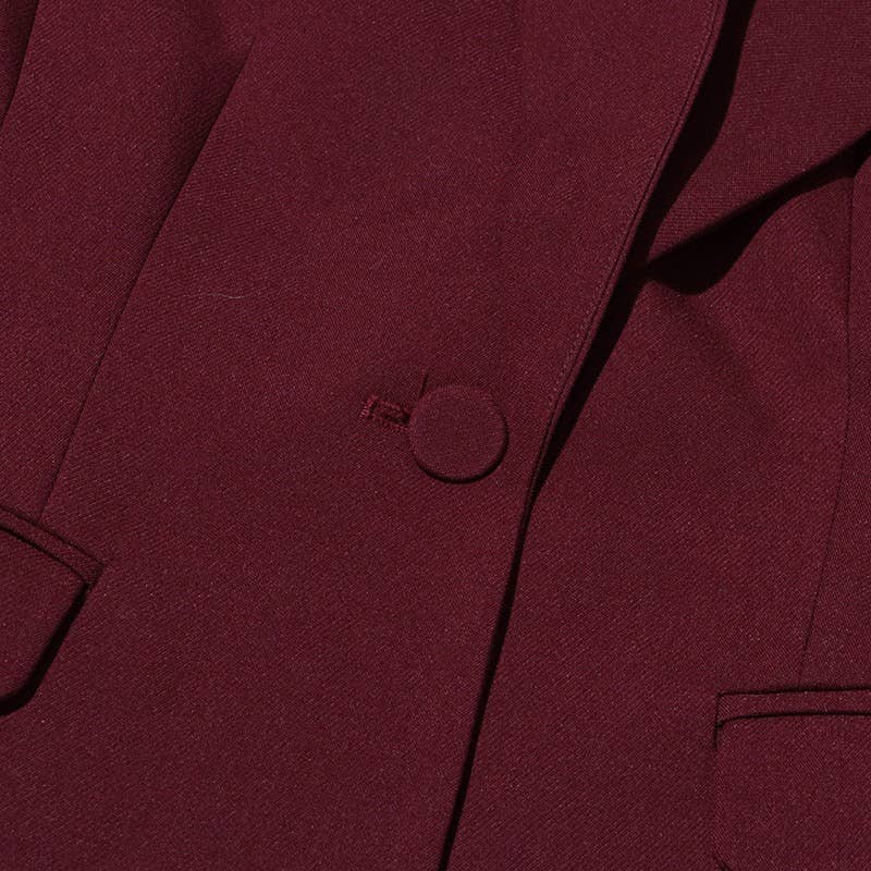 BL35Y Burgundy Cape Blazer – Tailored Fall Elegance for wholesale on Faire6